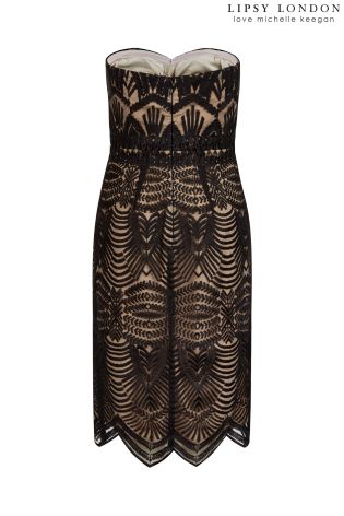 Lipsy Love Michelle Keegan Deco Embroidery Bandeau Dress